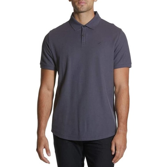 Cuts Clothing Men's Prestige Polo Curve Hem 100% Pima Cotton Shirt in Cast Iron - Picture 1 of 2